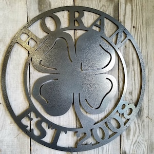 Customized Four Leaf Clover Metal Wall Mount Sign