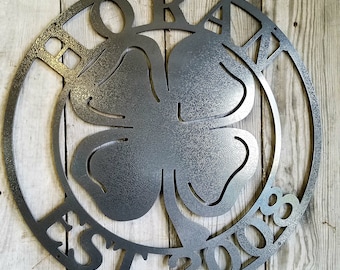 Customized Four Leaf Clover Metal Wall Mount Sign