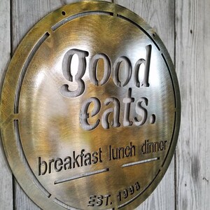 Good Eats Breakfast Lunch Dinner Sign Established Date Customizable - Etsy