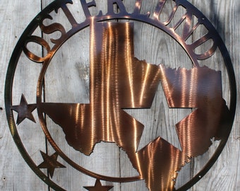 Custom Personalized Steel Texas State Address Plaque House Sign Marker Metal Welcome or Establish Date