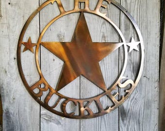 Custom Personalized Steel Texas Star Plaque House Sign Marker Metal Welcome or Establish Date