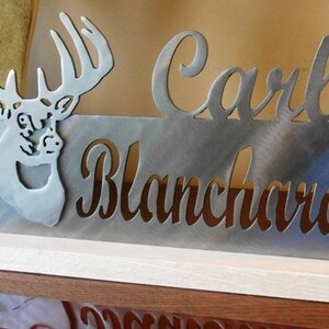 12 inch Custom Name Brushed Steel  Desk Plaque