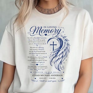 Personalized In Loving Memory Shirt,Memorial Shirt,Funeral Gift,Remembrance Gift,Loss of Loved One,Custom Memorial Tee,Grief  Sympathy Gift