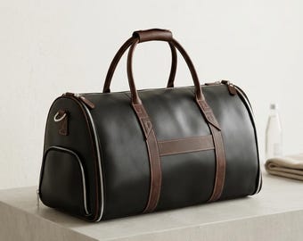Luxury Leather Duffle Bag | Cowhide Travel & Weekender Bag