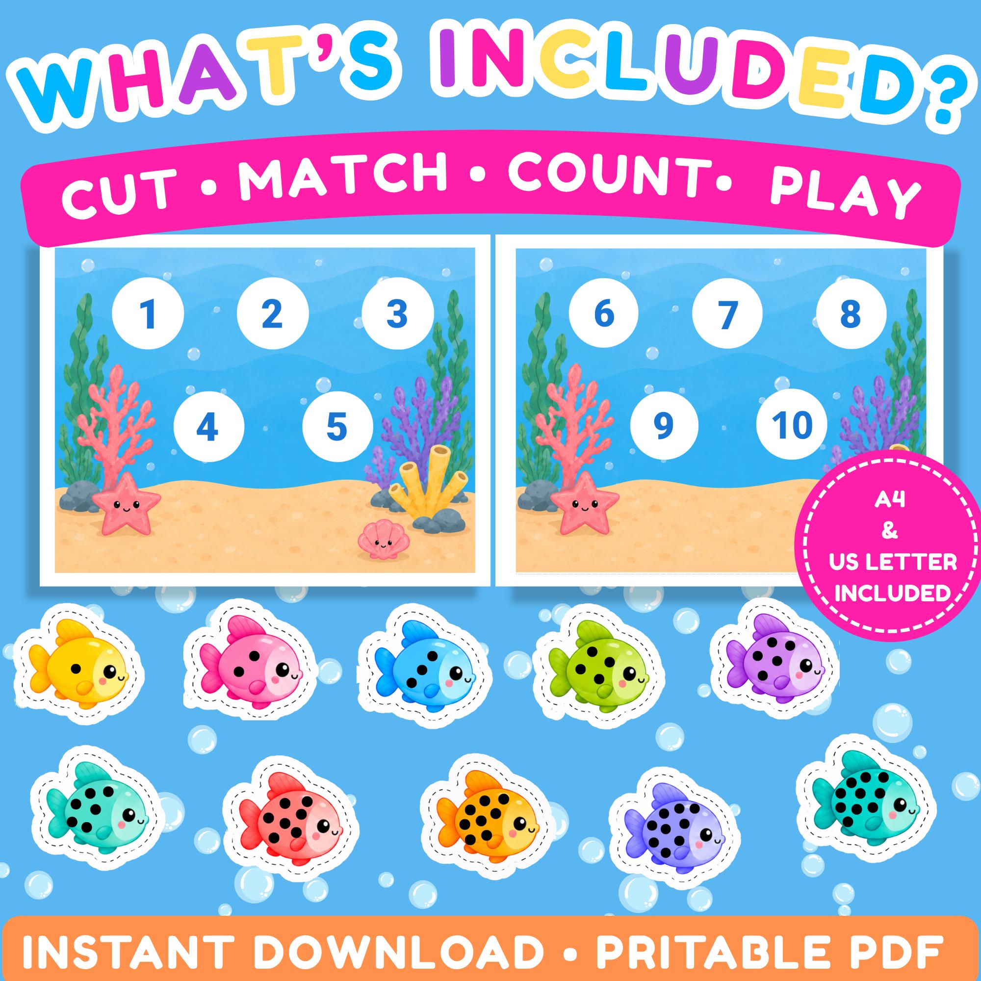 Fish Counting Activity for Kids | Montessori Inspired Preschool Math ...