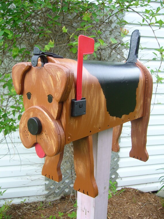 Dog mailboxes Airedale mailbox | Etsy