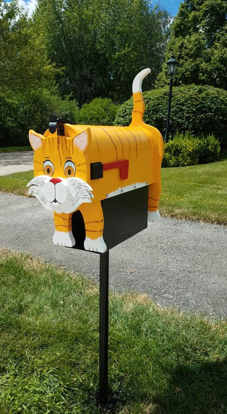 Cat mailboxes Yellow Cat mailbox | Etsy