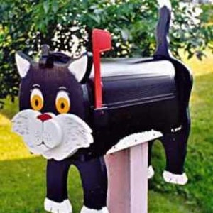 Cat mailboxes - Black Cat mailbox