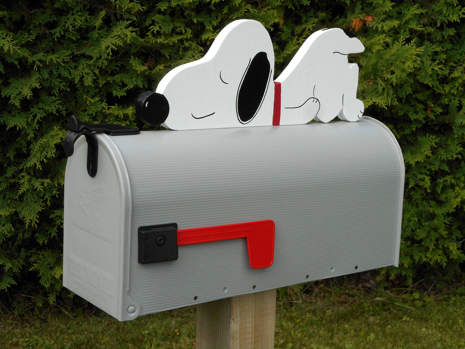 Novelty Mailboxes Snoopy Relax Mailbox grey Etsy