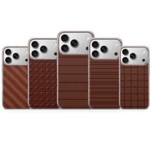 Brown Chocolate Phone Case Checkered Cover for iPhone 17 Pro Max, 16e, 15, 14, 13 & Samsung S26 Ultra, S25 FE, A57, A56, Pixel 10, 9A
