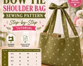 Bow Tie Shoulder Bag Sewing Pattern PDF, Slouchy Tote Bag Tutorial, Beginner Friendly DIY Purse Pattern, Instant Download Coquette Bag