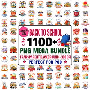 Back To School PNG Bundle | Yellow Bus Illustration | Grade Level Artwork | ABC Learning Graphics