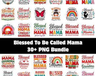 Blessed To Be Called Mama PNG Bundle | Floral Wildflower Motherhood Clipart | Sublimation Digital Download