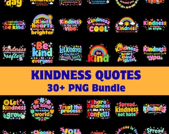 Kindness Quotes PNG Bundle | Spread Be Kind Floral Designs | Wildflower Inspirational Shirt | Digital Download
