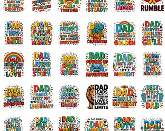 Dad PNG Bundle | Father Typography Collection | Humorous Shirt Design Pack | Papa Theme Graphics