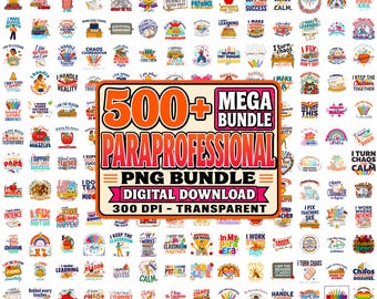 Paraprofessional PNG Bundle | Christmas Para Designs | Teacher Aide Graphics | Parapro Gift Clipart | Instant Download