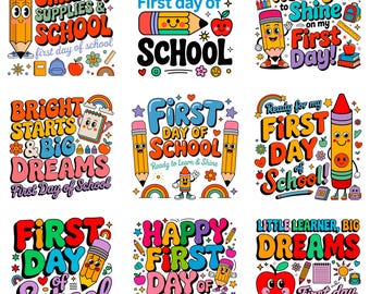 Happy First Day Of School PNG SVG | Teacher Coquette Bow Design | Classroom Doodle Sublimation