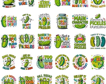 Pickle PNG Bundle | Funny Dill Lover Designs | Sublimation Graphics | Shirt Artwork | Commercial Download