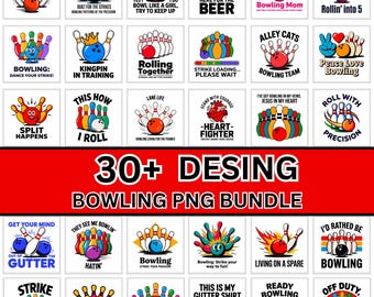 Bowling PNG Bundle | League Player Graphics | Strike King Typography | Sports Fan Artwork | Digital Download