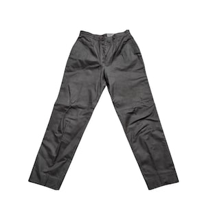 Grey pleated leather pants