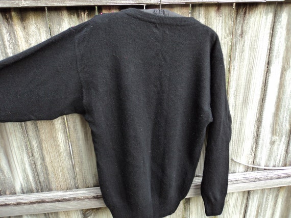 Abstract Embellished Black Sweater - image 4