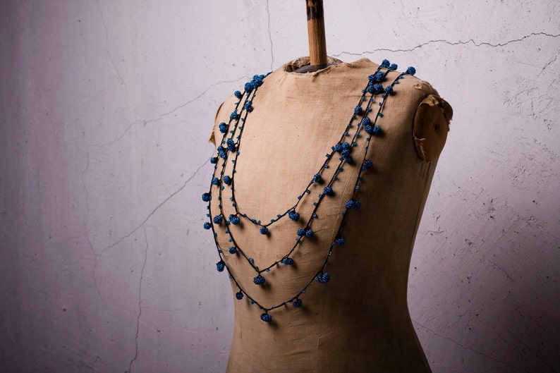 Crochet Necklace, Turkish Lace, 129.92 Turkish Oya, Needle Lace, Oya Necklace, Tribal Oya Necklace, Ethnic, FAST Shipment saime-004 image 4