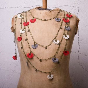 Crochet Necklace, Oya Necklace, Turkish Oya, 163.78 Needle Lace, Turkish Lace, Ethnic Necklace, Traditional Oya, FAST Shipment halime-011