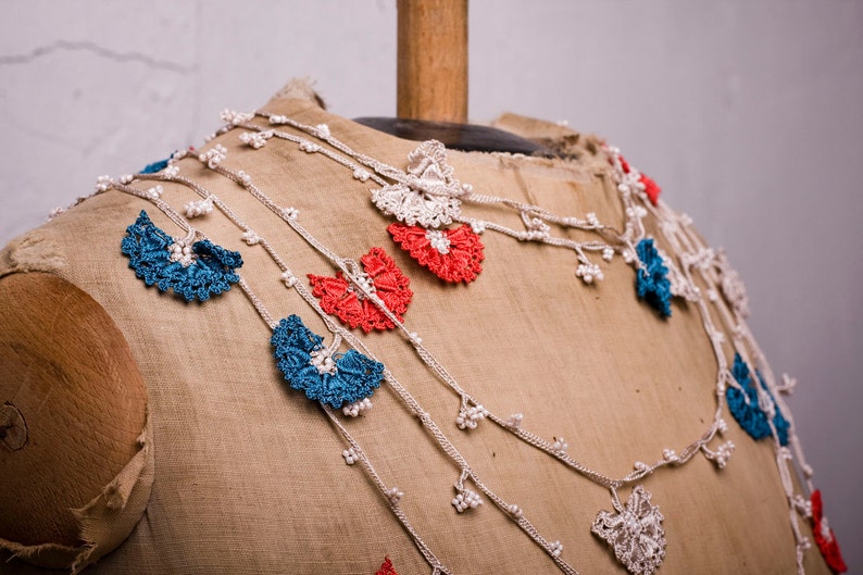 Crochet Necklace, Oya Necklace, Turkish Oya, 124.80 Needle Lace, Turkish Lace, Ethnic Necklace, Traditional Oya, FAST Shipment leman-008 image 3