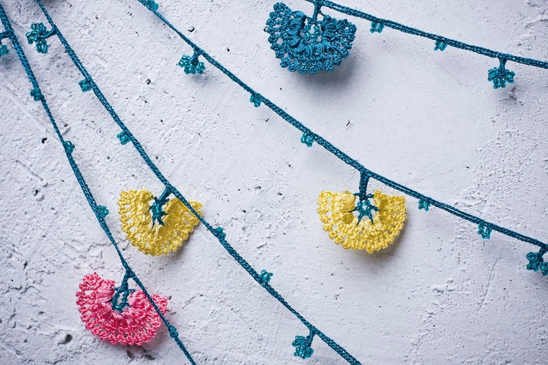 Crochet Necklace, Oya Necklace, Turkish Oya, 141.73 Needle Lace, Turkish Lace, Ethnic Necklace, Traditional Oya, FAST Shipment leman-004 image 2