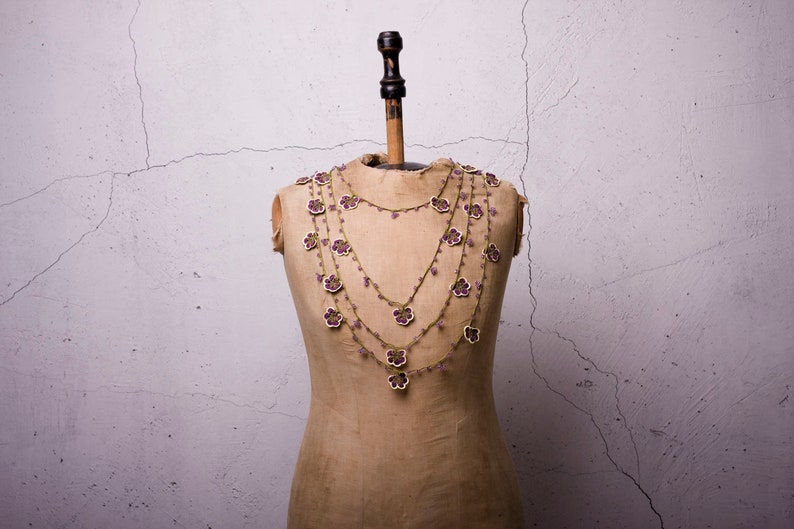 Crochet Necklace, Oya Necklace, Turkish Oya, 151.57 Needle Lace, Turkish Lace, Ethnic Necklace, Traditional Oya, FAST Shipment saime-005 image 6