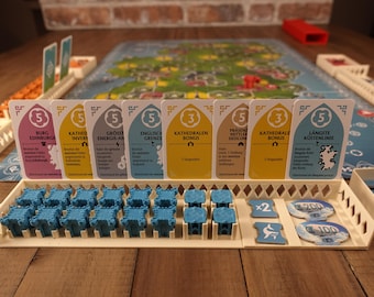 Rebirth-kompatibles Insert für die deutsche Frosted Games Version | 4 Player Trays mit Kartenhalter | Sleeves geeignet | vertikal lagerbar