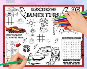 カーズ ランチョンマット ライトニング・マックィーン 誕生日パーティー アクティビティシート C1