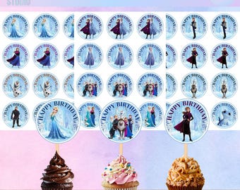 アナと雪の女王 カップケーキトッパー エルサ 誕生日デコレーション 12個入り CF1