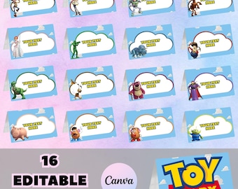 16 Editable Toy Story Food Tent Kids birthday Party Decor FTS1