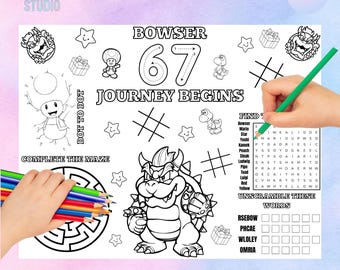 クッパの誕生日ランチョンマット スーパーマリオアクティビティシート SM1