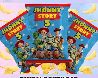 Toy Story Chip Bag Label Kids Birthday Party Favor CBT1