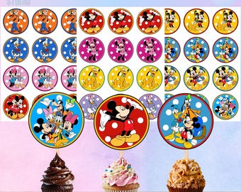 ミッキーマウスのカップケーキトッパー12個セット 誕生日パーティーデコレーション CMM1