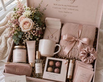 Personalized Bridesmaid Proposal Box, Self Care Gift Box for Women, Christmas Birthday Thank You Get Well Gift for Her