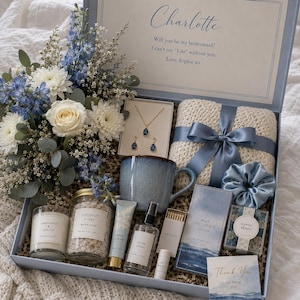 Brautgeschenkbox, personalisiertes Geschenk für die zukünftige Braut, luxuriöse Brautgeschenkbox, Hochzeitsgeschenk für sie, Geschenk zur Verlobung & zum Junggesellinnenabschied