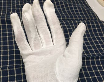 lot of 10 pairs white cotton inspection gloves