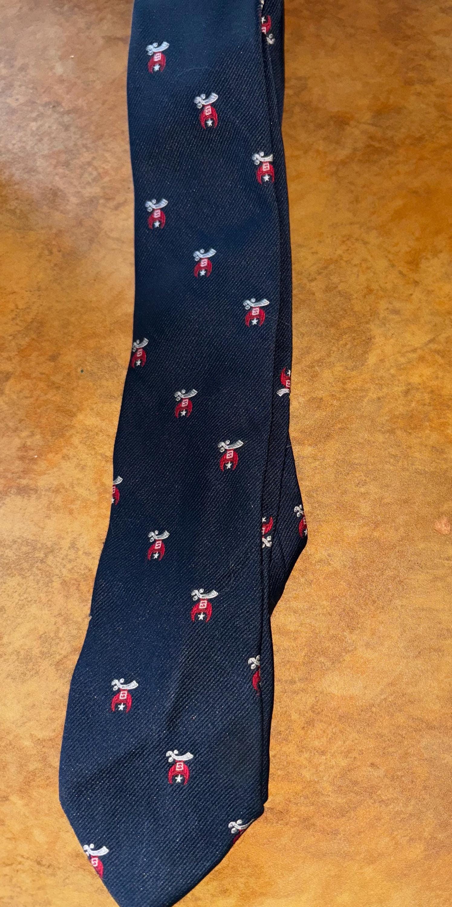 シュライナーネクタイ 細ネクタイ 1950年代 1960年代 ネイビーブルー