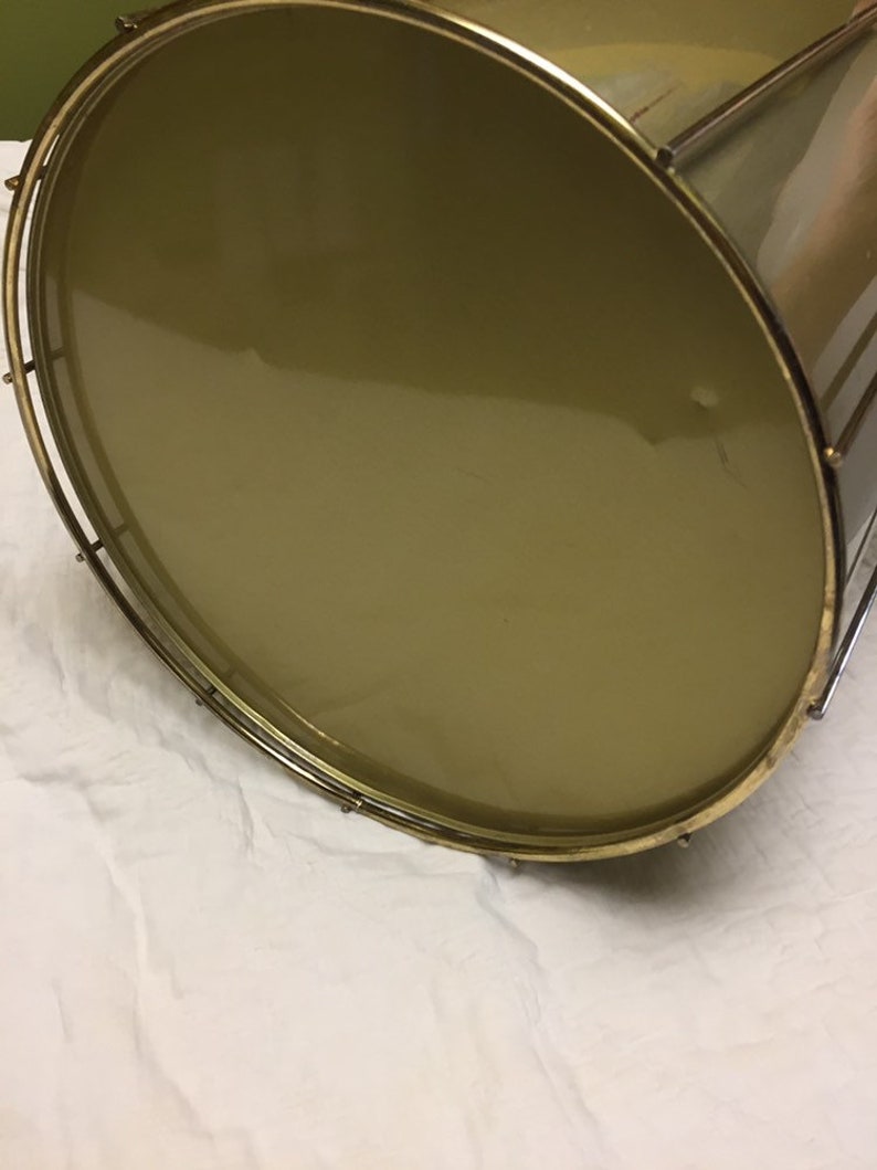 Midcentury metal wastebasket as is