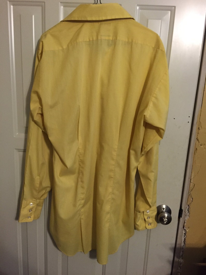vintage Gino Big /& Tall yellow shirt long sleeve tall 17 38 Sanforized