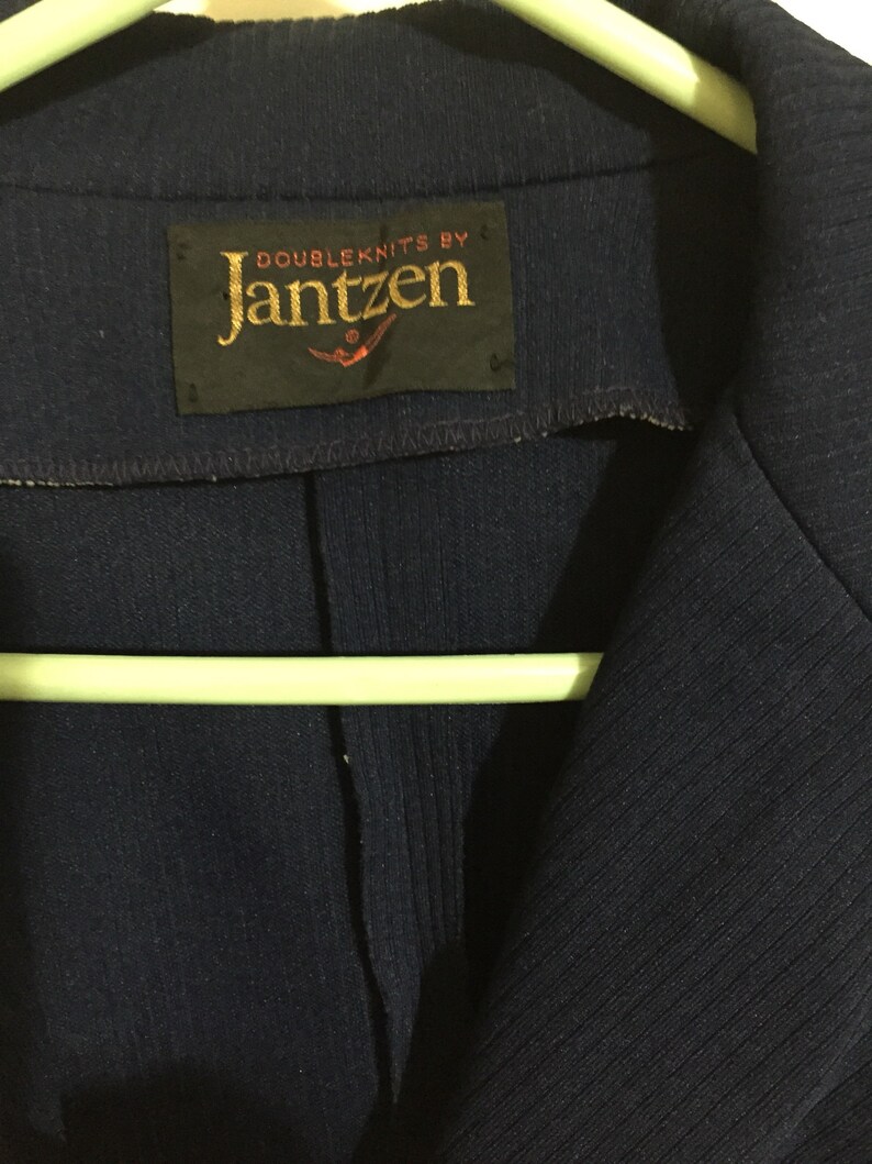 vintage 1970s leisure suit jacket Navy blue size 44 Jantzen