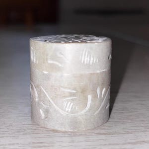 Carved soapstone trinket box