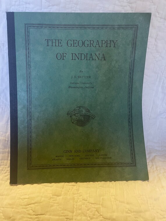 Geography of Indiana by JE Switzer 1937 Etsy