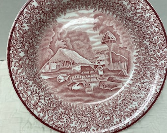 J. Kent fenton england ye olde foley ware Rote 8 inch Schüssel