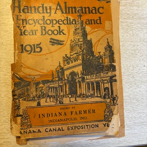 Handlicher Kalender 1915 Indiana Farmer Journal Panamakanal Ausstellungsjahr wie besehen