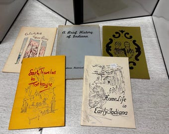 Een set van vijf boekjes over de geschiedenis van Indiana.