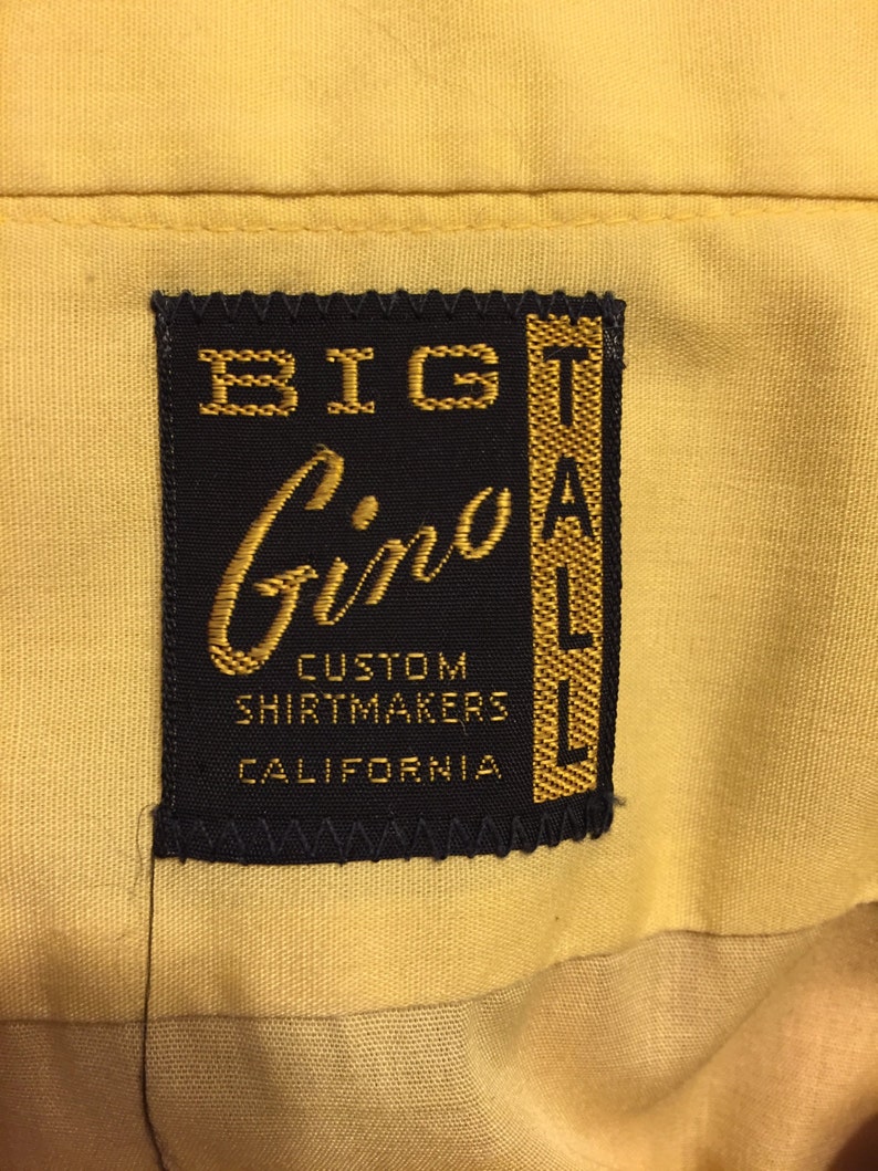 vintage Gino Big /& Tall yellow shirt long sleeve tall 17 38 Sanforized
